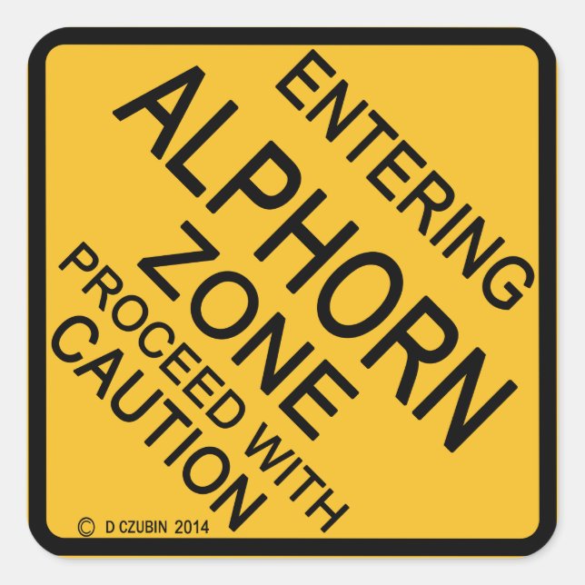 Pegatina Cuadrada Entrando en la zona alpina (Anverso)