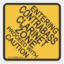 Pegatina Cuadrada Entrando en la zona de Clarinet de Contrabass