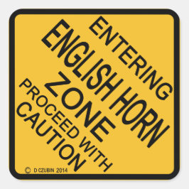 Pegatina Cuadrada Entrando en la zona del Cuerno de Inglés