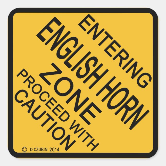 Pegatina Cuadrada Entrando en la zona del Cuerno de Inglés (Anverso)