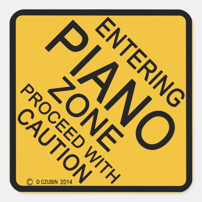 Pegatina Cuadrada Entrando en zona de piano (Anverso)