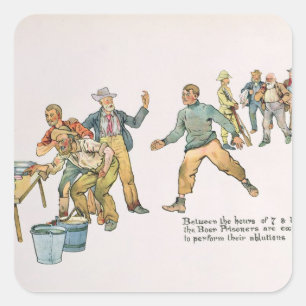 Pegatina Cuadrada Entre las horas de 7 y 8 mañanas