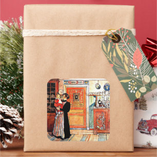 Pegatina Cuadrada Entre Navidades y Nuevo Aco,