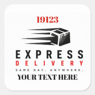 Pegatina Cuadrada 🚚 Entrega Express Para Logística Local 📦