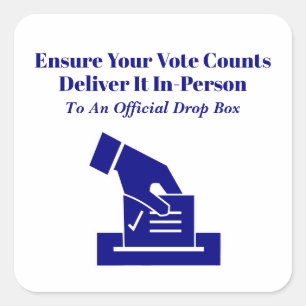 Pegatina Cuadrada Entrega tu voto a tiempo