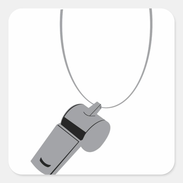 Pegatina Cuadrada Entrenador de Silbato de Referencia (Anverso)