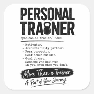 Pegatina Cuadrada Entrenador Personal Motivador Coach de Fitness