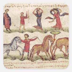 Pegatina Cuadrada Entrenadores de caballos