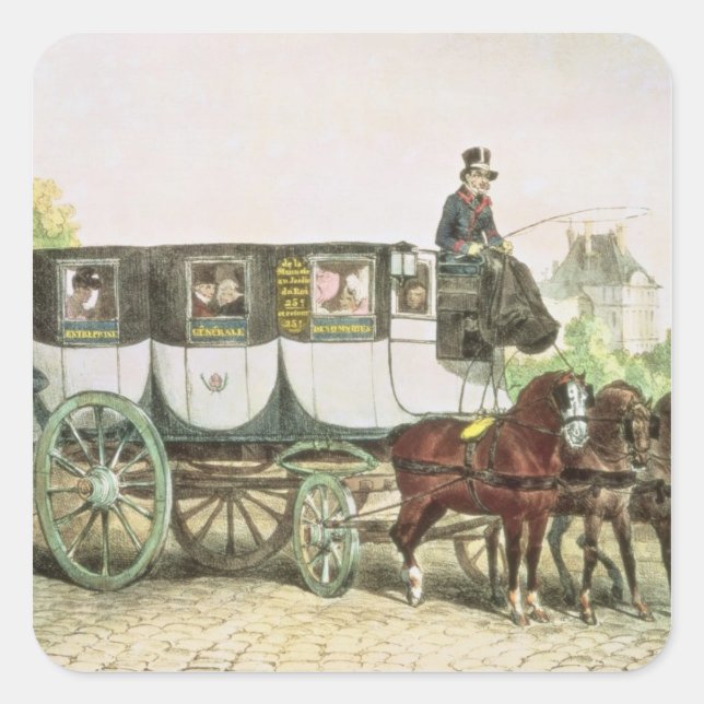 Pegatina Cuadrada Entreprise Generale des Omnibus', (Anverso)