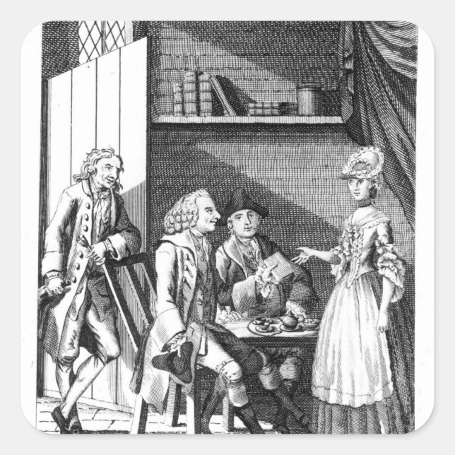 Pegatina Cuadrada Entretenimiento de la Dra. Johnson (Anverso)