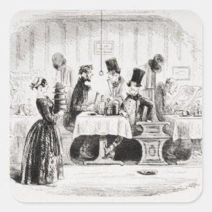 Pegatina Cuadrada Entretenimiento del Sr. Guppy