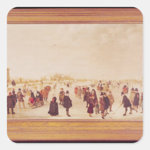 Pegatina Cuadrada Entretenimiento en el hielo