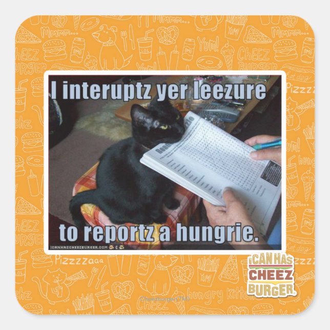 Pegatina Cuadrada Entrevisté a yer Leezure (Anverso)