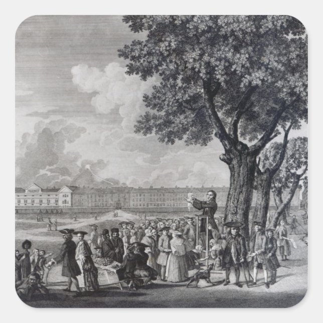 Pegatina Cuadrada Entusiasmo mostrado (Anverso)