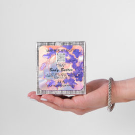 Pegatina Cuadrada Envasado de producto de mantequilla corporal Rosa 