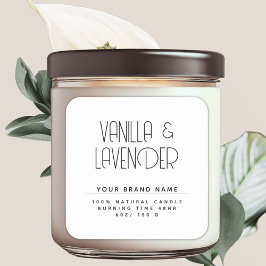 Pegatina Cuadrada Envase de velas cosméticas minimalistas modernas