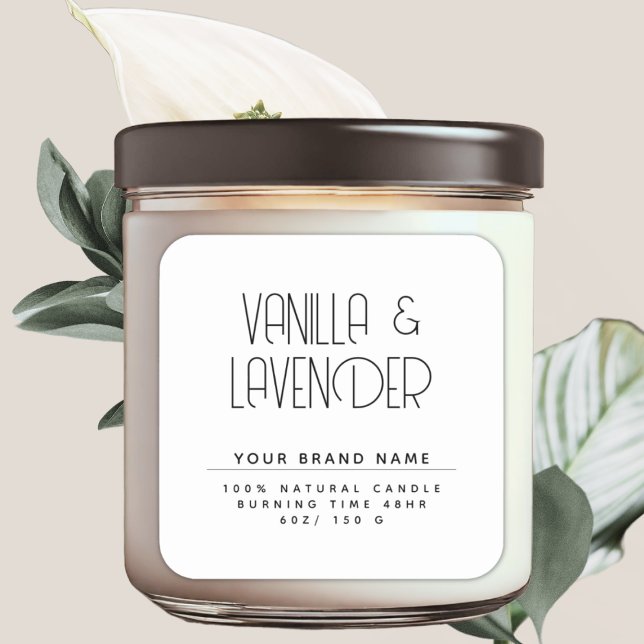 Pegatina Cuadrada Envase de velas cosméticas minimalistas modernas (Subido por el creador)