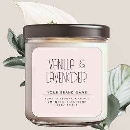 Pegatina Cuadrada Envase de velas de cosméticos minimalistas moderno