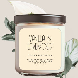 Pegatina Cuadrada Envase de velas para cosméticos minimalistas moder