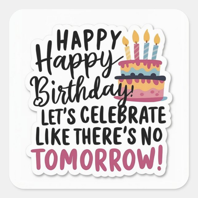 Pegatina Cuadrada Envejecimiento Como Vino Fino (O Tal Vez Queso) (Anverso)