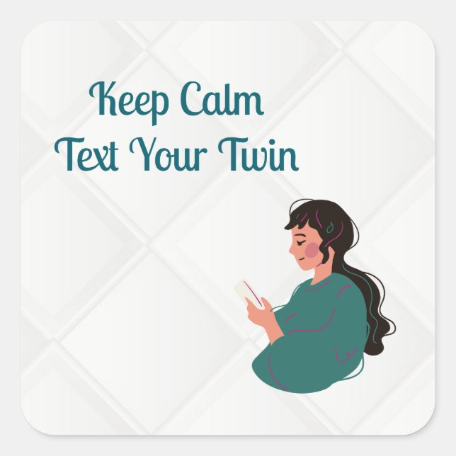 Pegatina Cuadrada Envía tu gemelo (Anverso)