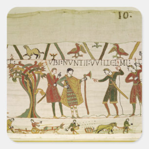 Pegatina Cuadrada Envian a enviados del duque de Guillermo al conde