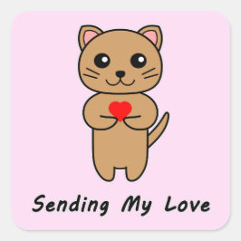 Pegatina Cuadrada Enviando mi amor