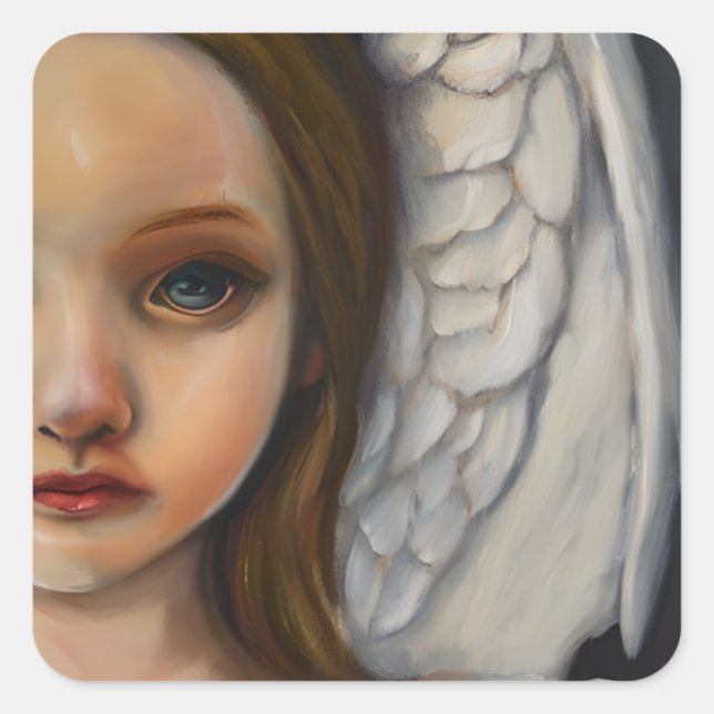 Pegatina Cuadrada Enviar un ángel para que te vigile (Anverso)
