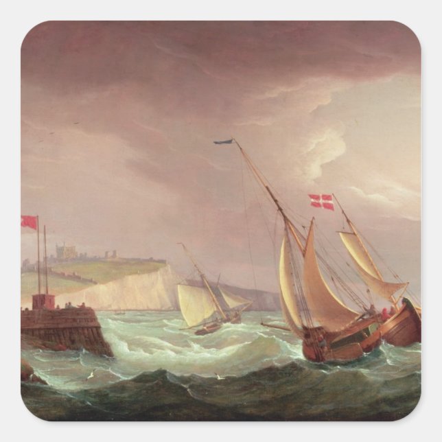 Pegatina Cuadrada Envío de Dover (Anverso)