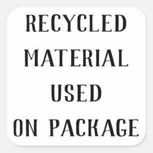 Pegatina Cuadrada Envíos por correo de reutilización de material rec