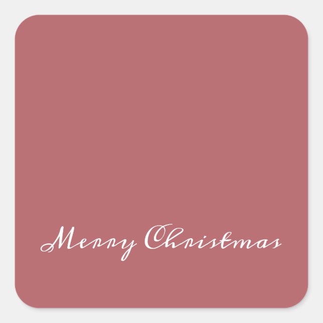 Pegatina Cuadrada Envoltura navideña o ajuste de regalo rosa (Anverso)