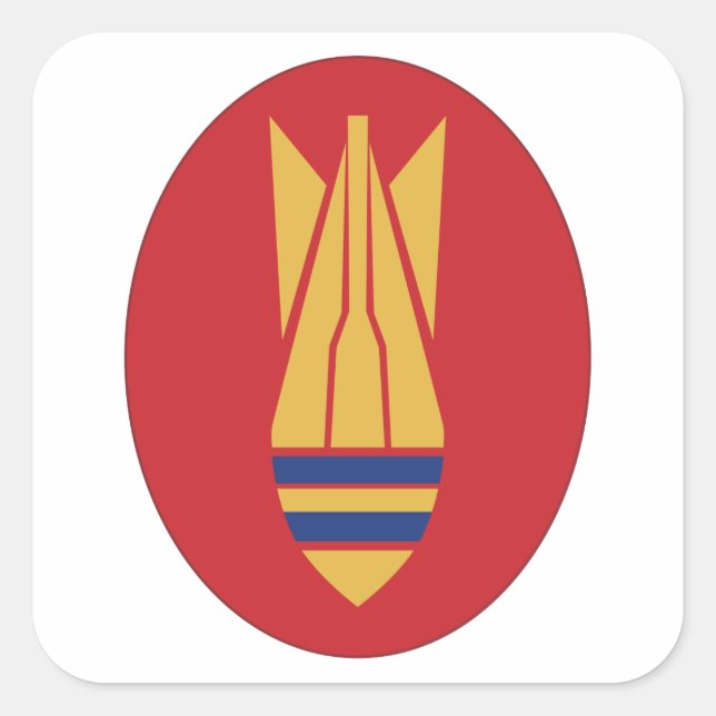 Pegatina Cuadrada EOD británica (Anverso)