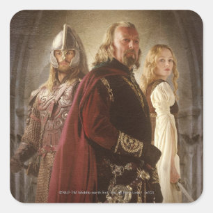 Pegatina Cuadrada Eowyn y Theoden