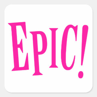 Pegatina Cuadrada Epic Chica Power Hot Pink