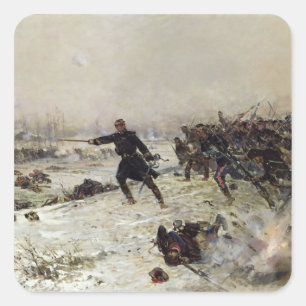 Pegatina Cuadrada Episodio de la guerra de 1870