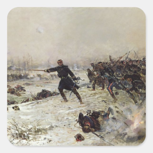 Pegatina Cuadrada Episodio de la guerra de 1870 (Anverso)