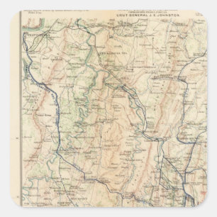 Pegatina Cuadrada Época de la campaña de Georgia, Atlanta 1ra