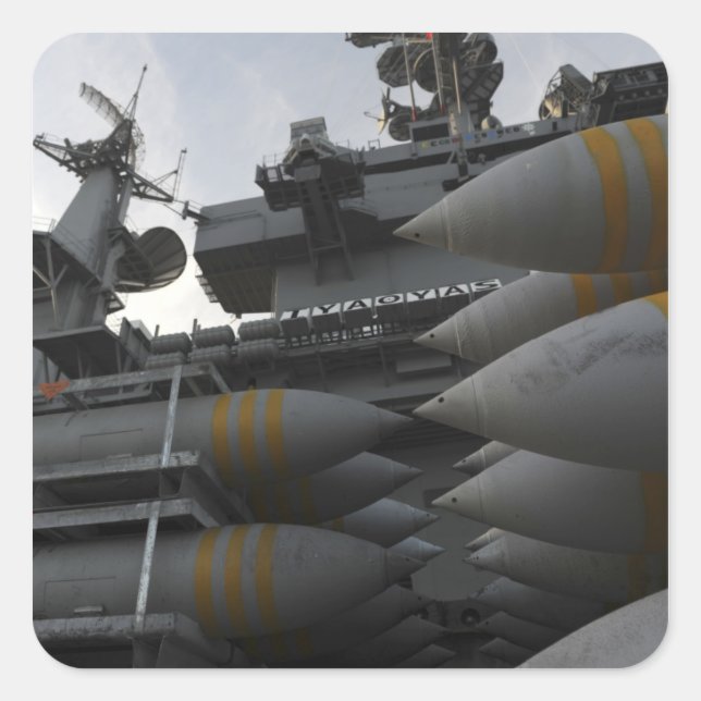 Pegatina Cuadrada Equipo apilado listo para ser cargado (Anverso)