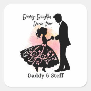 Pegatina Cuadrada Equipo de baile Daddy-Daughter