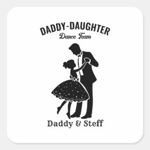 Pegatina Cuadrada Equipo de baile Daddy-Daughter (4) T-Shirt