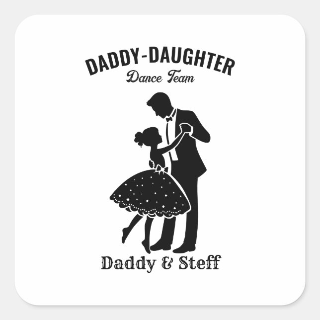 Pegatina Cuadrada Equipo de baile Daddy-Daughter (4) T-Shirt (Anverso)