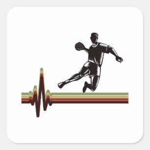 Pegatina Cuadrada Equipo de balonmano Deportista Deportivo Cubierto