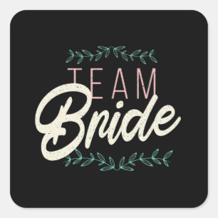 Pegatina Cuadrada Equipo de la Novia