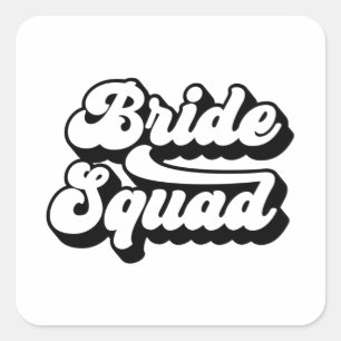Pegatina Cuadrada Equipo de la Novia - Fiesta de Despedida de Solter