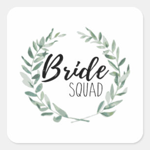 Pegatina Cuadrada Equipo de Novia