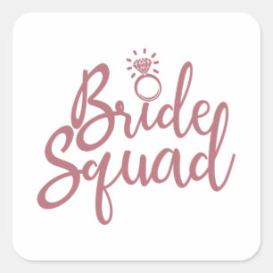 Pegatina Cuadrada Equipo de Novia - Fiesta de Despedida de Soltera B