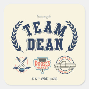 Pegatina Cuadrada Equipo Dean Diseño de Chicas Gilmore