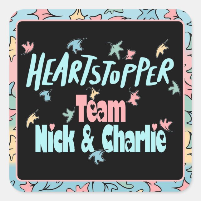 Pegatina Cuadrada Equipo Nick Y Charlie (Anverso)