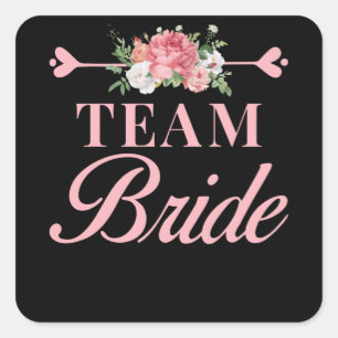 Pegatina Cuadrada Equipo Novia