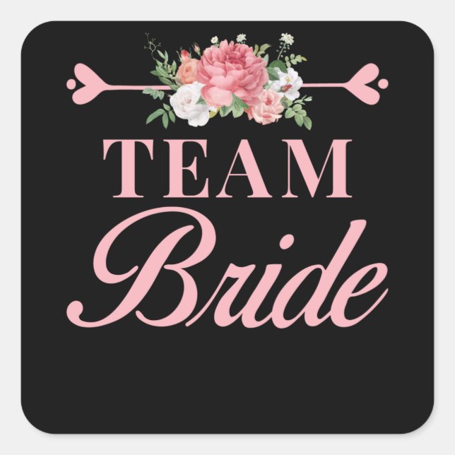 Pegatina Cuadrada Equipo Novia (Anverso)